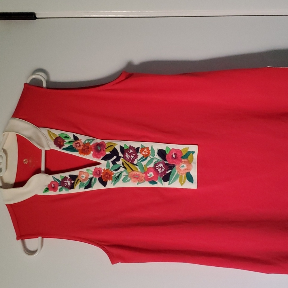 Spartina 449 sleeveless embroidered top sz L